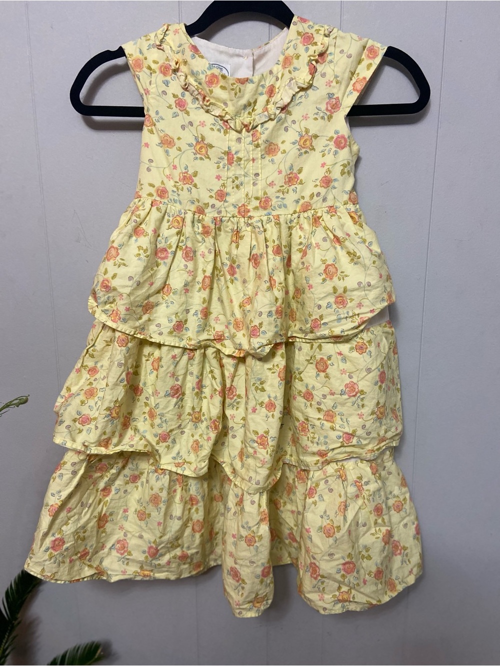 Laura Ashley Gurls Yellow Floral Tiered Dress. Size 6x